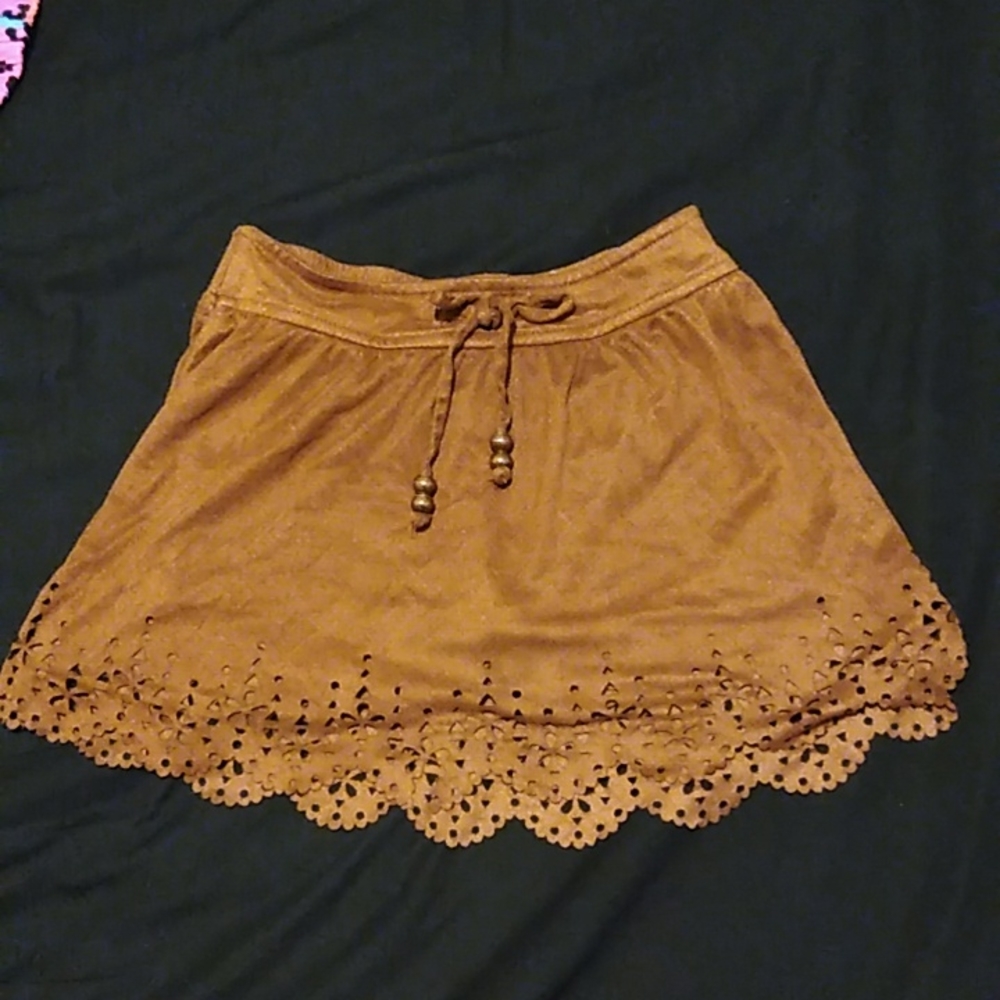 Justice size 6 brown leather skorts